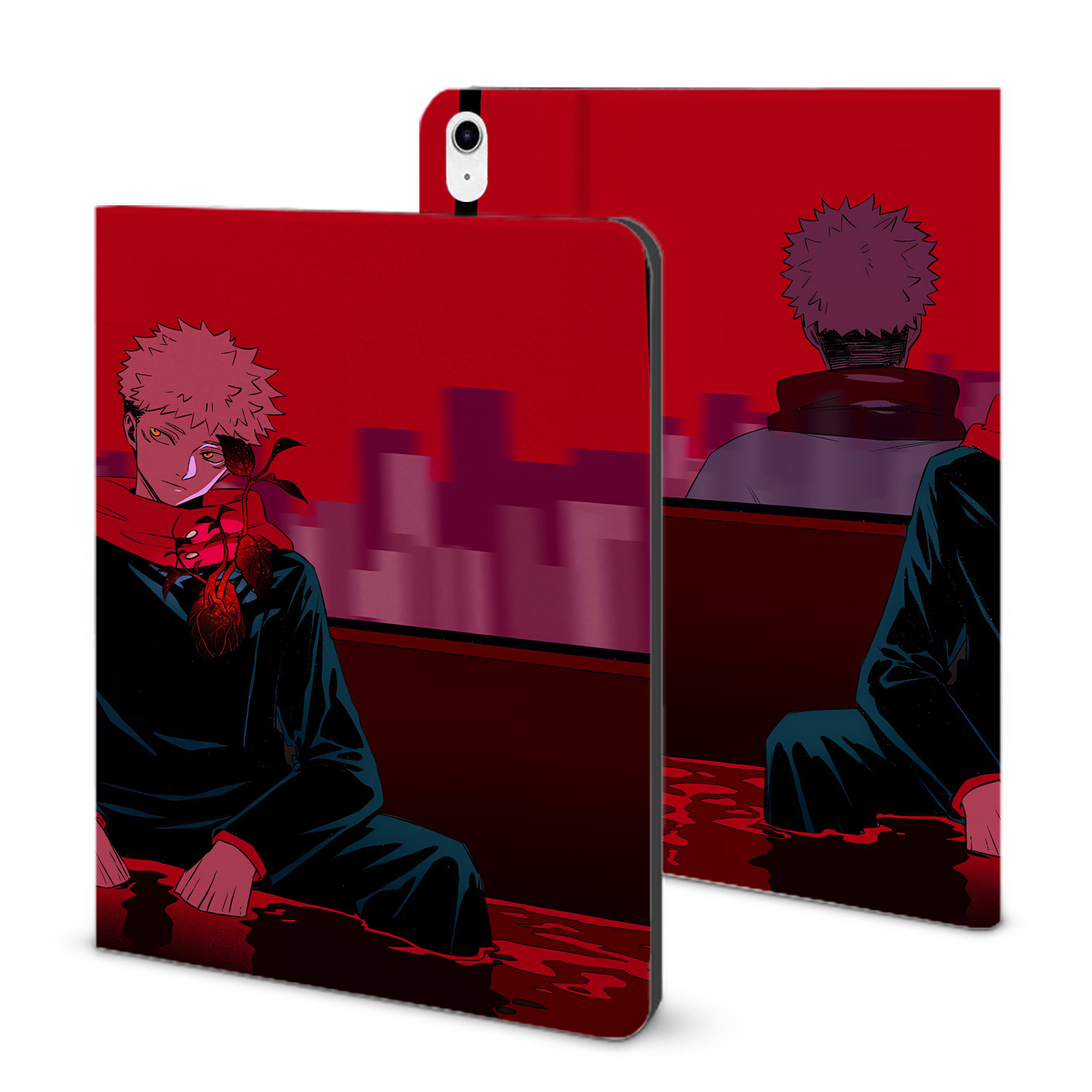 （画像用） 呪術廻戦 Jujutsu Kaisen IPad ケース ブック型 PUレザー TPU 耐衝撃 軽量 薄型 ペン収納なし 全面保護 IPad 各モデル対応